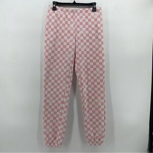 🌺 3/$25 🌺 Coca-Cola | Women’s Small Pink & White Checkered Sweatpants/ Joggers |